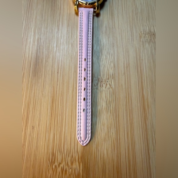 Thomas Kinkade Lighthouse Art Watch Pink Strap Gold Tone Cottagecore - Picture 4 of 7